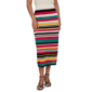 Womens Ruby Rd. Tropical Noir Stripe Sweater Knit Midi Skirt - image 1