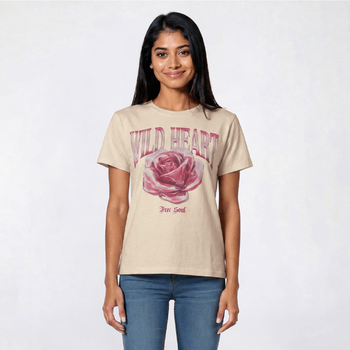 Juniors Attitude Not Included Wild Heart Flower Wash Tee - image 