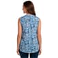Womens Notations Sleeveless Tropical Leaf Pleat Blouse - image 2
