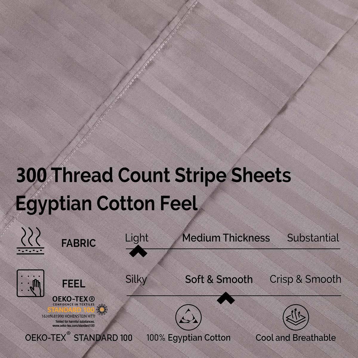 Superior Egyptian Cotton 300TC Striped Sheet Set