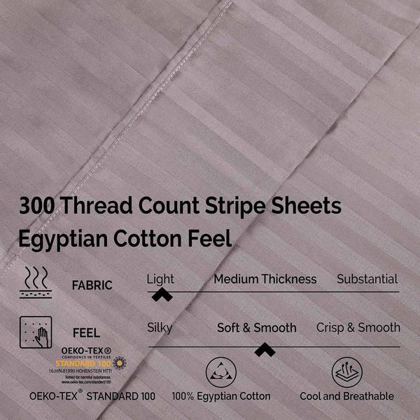 Superior Egyptian Cotton 300TC Striped Sheet Set