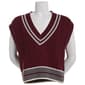 Juniors Pink Rose Cable Knit Varsity Sweater Vest - image 1