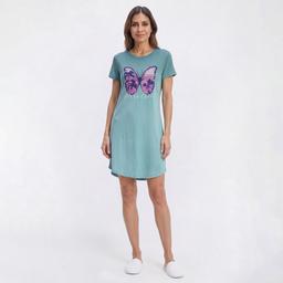 Womens Jaclyn Short Sleeve Butterfly Paradise Nightshirt