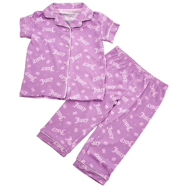 Toddler Girl Juicy Couture JC Logo French Jersey Pajama Set - image 