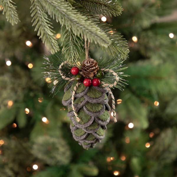 Northlight Seasonal 6in. Felt Pine Cone Christmas Ornament