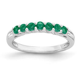 Gemstone Classics&#40;tm&#41; Sterling Silver Created Emerald Ring