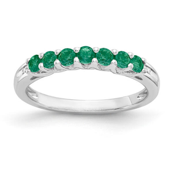 Gemstone Classics&#40;tm&#41; Sterling Silver Created Emerald Ring - image 