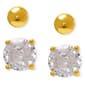 Gianni Argento 2pr. Ball & CZ Stud Earrings Set - image 1