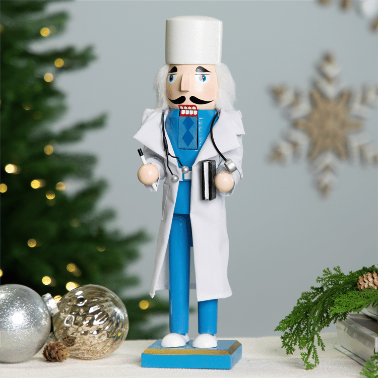 Northlight Doctor with Stethoscope Wooden Christmas Nutcracker
