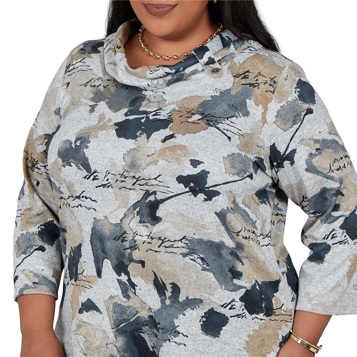 Plus Size Alfred Dunner Cityscape Abstract Melange Blouse