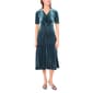 Womens MSK Velvet V-Neck Front Twist Midi Dress - image 1