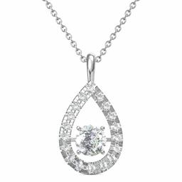 Sterling Silver Lab Grown Diamond Teardrop Pendant