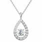 Sterling Silver Lab Grown Diamond Teardrop Pendant - image 1