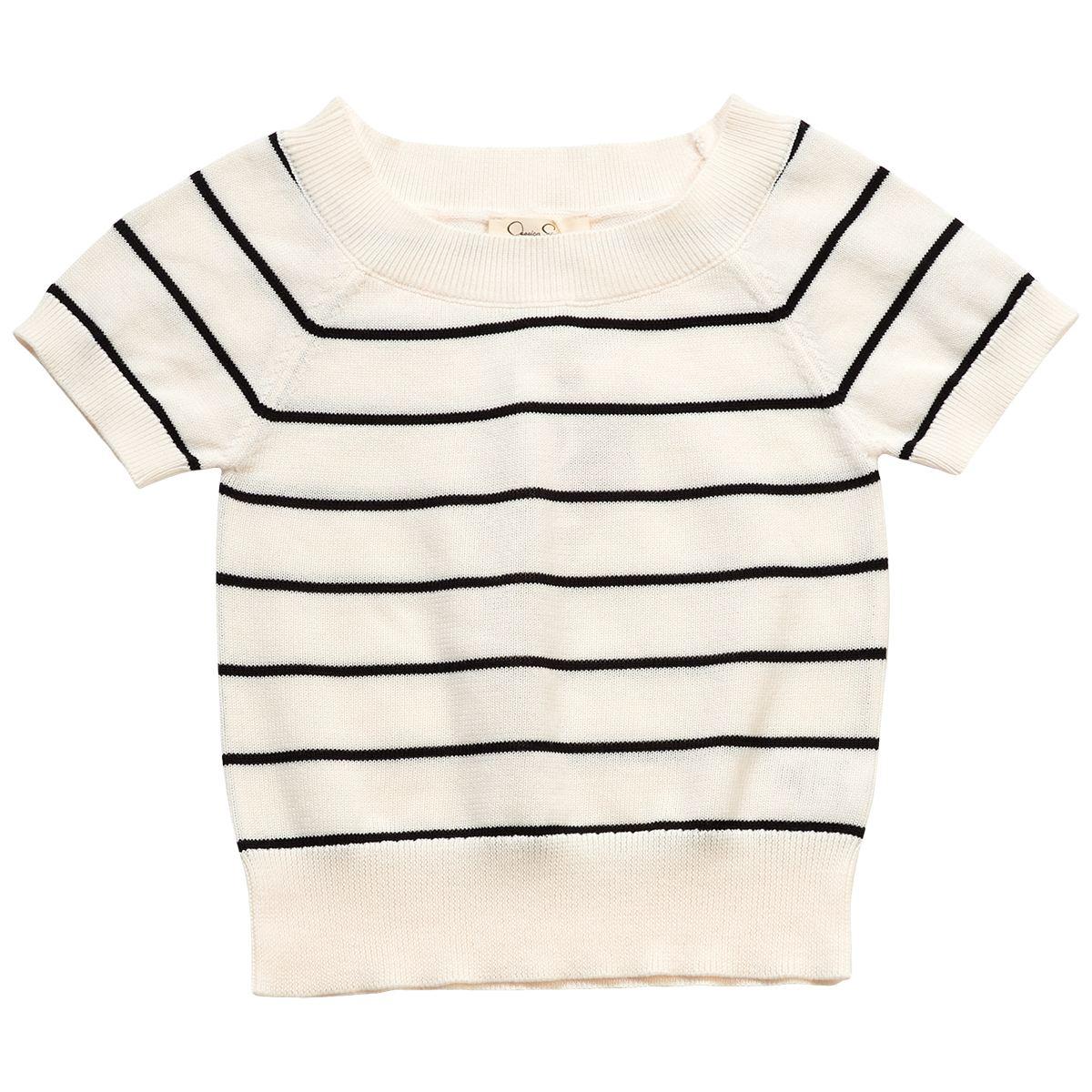 Girls (7-16) Jessica Simpson Short Sleeve Stripe Knit Top
