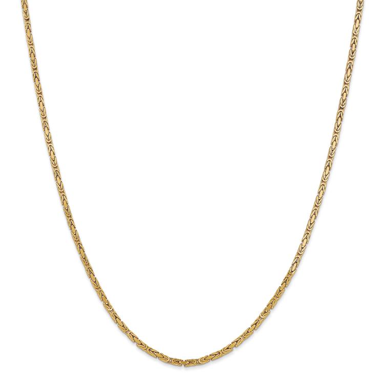 Gold Classics™ 2mm. 14kt. Gold Byzantine Chain Bracelet