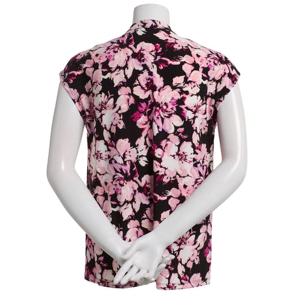 Plus Size Kasper Extended Shoulder V-Neck Floral Blouse