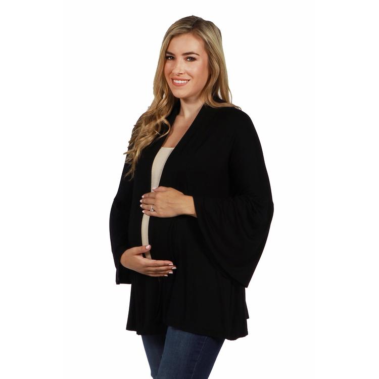 Womens 24/7 Comfort Apparel Bell Sleeve Flared Maternity Cardigan