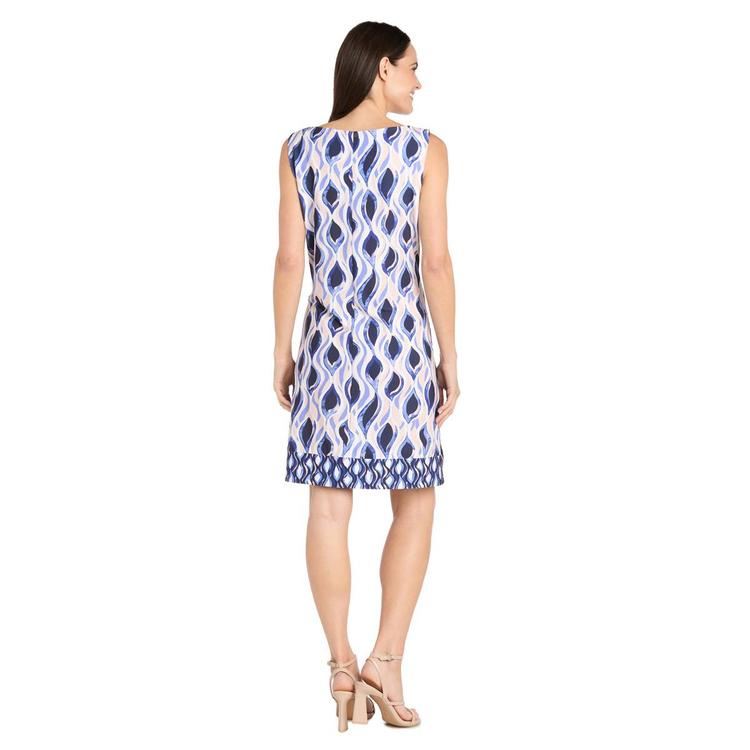 Womens R&amp;M Richards Blue Wave Sleeveless A-Line Dress