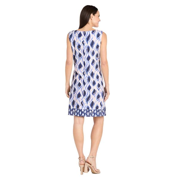Womens R&amp;M Richards Blue Wave Sleeveless A-Line Dress