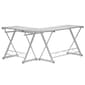 Techni Mobili 62in L-Shaped Glass Computer Desk w/ Keyboard Panel - image 4