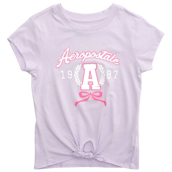 Girls (7-16) Aeropostale Tie Front Shimmer Graphic Tee