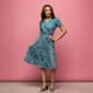 Womens 24/7 Comfort Apparel Teal Tie Waist Midi Dress - image 4