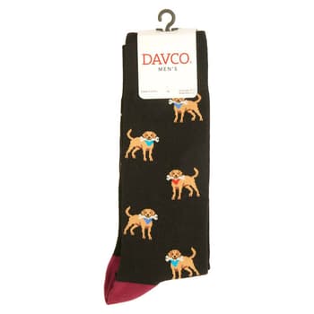 Mens Davco Dog with Bone Socks - Boscov's