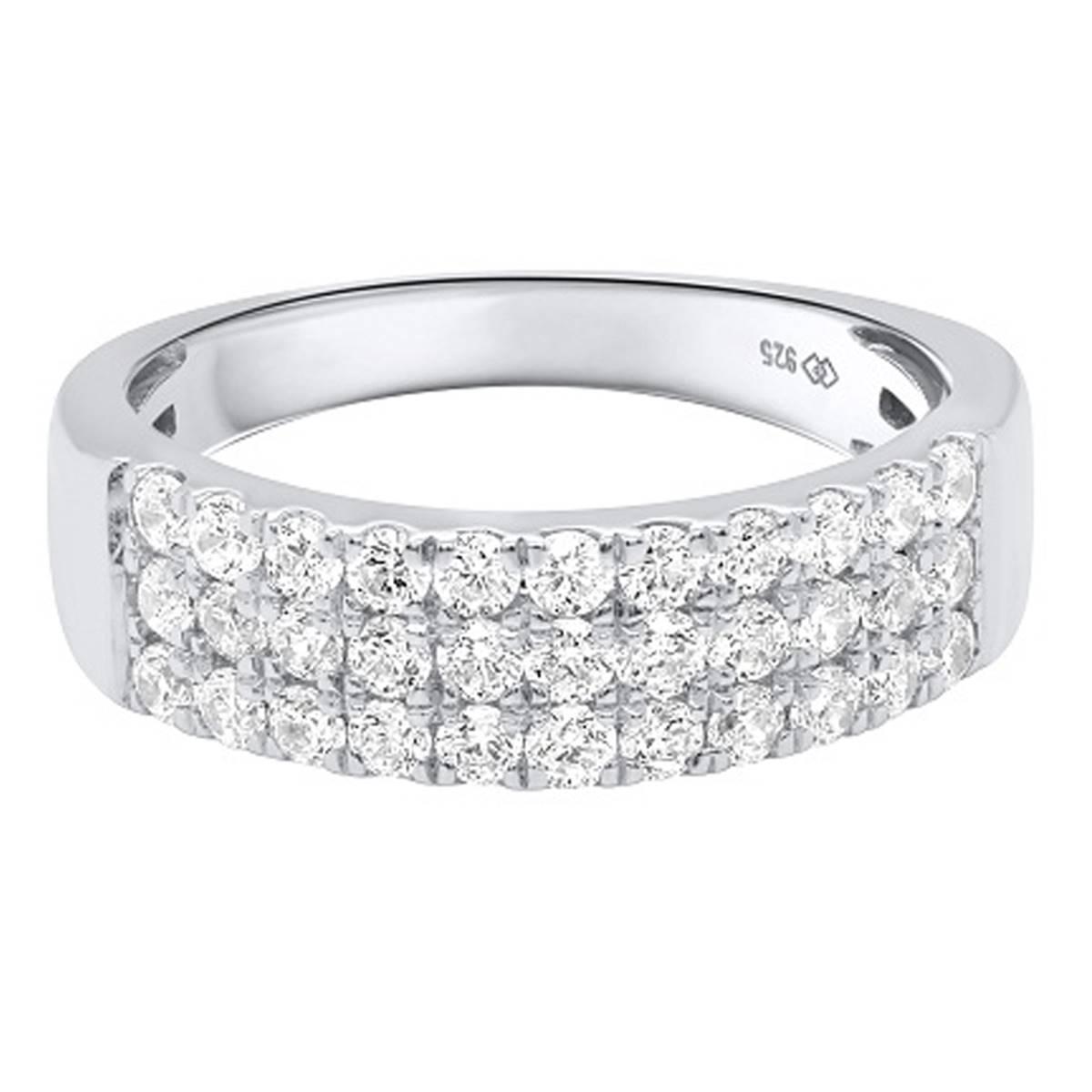 Nova Star® Sterling Silver 1ctw. Lab Grown Diamond Band Ring