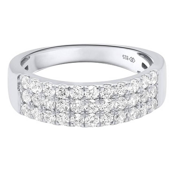 Nova Star® Sterling Silver 1ctw. Lab Grown Diamond Band Ring