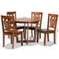 Baxton Studio Salida Walnut Brown Finished Wood 5pc. Dining Set - image 9