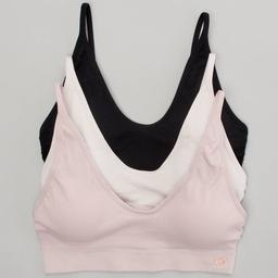 Womens Danskin 3pk. Diagonal Rib Bralettes - DS6701-3PKE