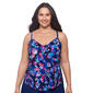 Plus Size American Beach Midnight Blossoms Hankini Swim Top - image 3