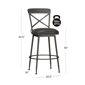 HH2 Home Decker Commercial Grade Metal Bar Height Swivel Stool - image 6
