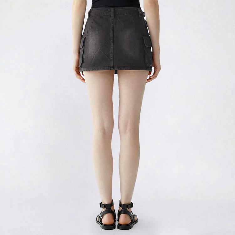 Juniors Love Tree Belted Denim Cargo Skirt