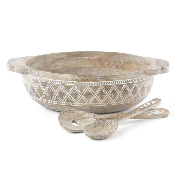 Lenox&#40;R&#41; Textured Neutrals&#40;tm&#41; Wood Salad Bowl Set - image 