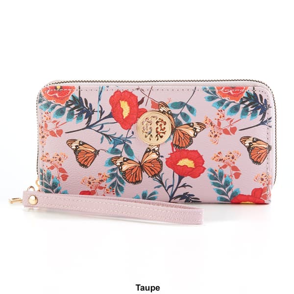 Womens Sasha Butterfly Zip Around Wallet