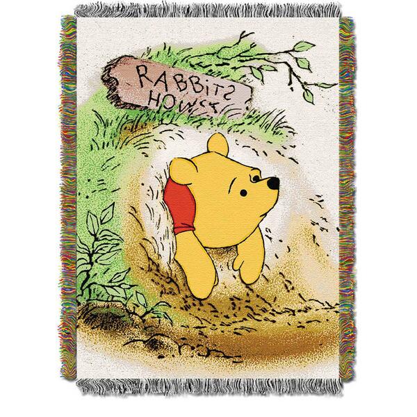 Northwest Winnie The Pooh Woven Tapestry Throw - image 
