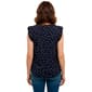 Womens Adrianna Papell Cap Double Pleated Sleeve Micro Dot Blouse - image 2