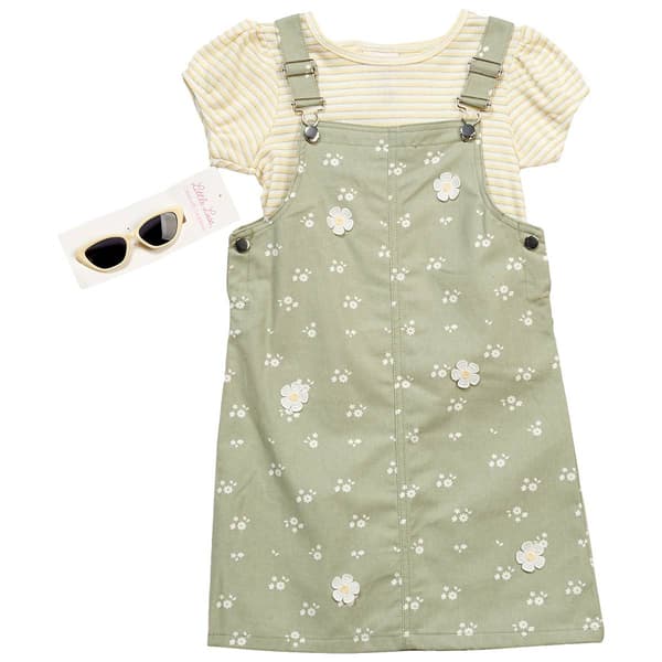 Girls (7-12) Little Lass Daisy Short Sleeve Jumper w/ Sunglasses - image 