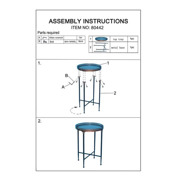 9th & Pike® Black Metal Traditional Accent Table