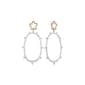 Bella Uno Two-Tone Flower Beaded Oval Drop Earrings - image 2