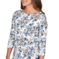 Womens Emaline Key Items 3/4 Sleeve Boat Neck Floral Tee - image 5