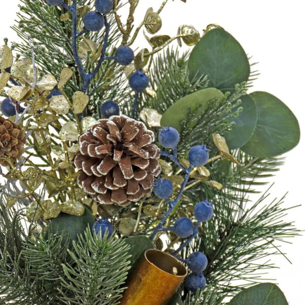National Tree 28in. Swiss Chic Sprays Blue/Champagne - Set of 2
