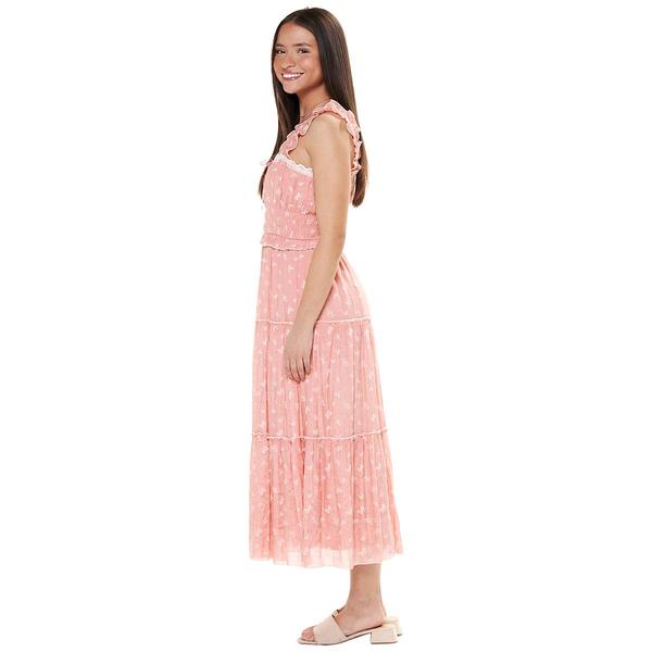 Juniors Trixxi Sleeveless Floral Tiered Smocked Midi Dress