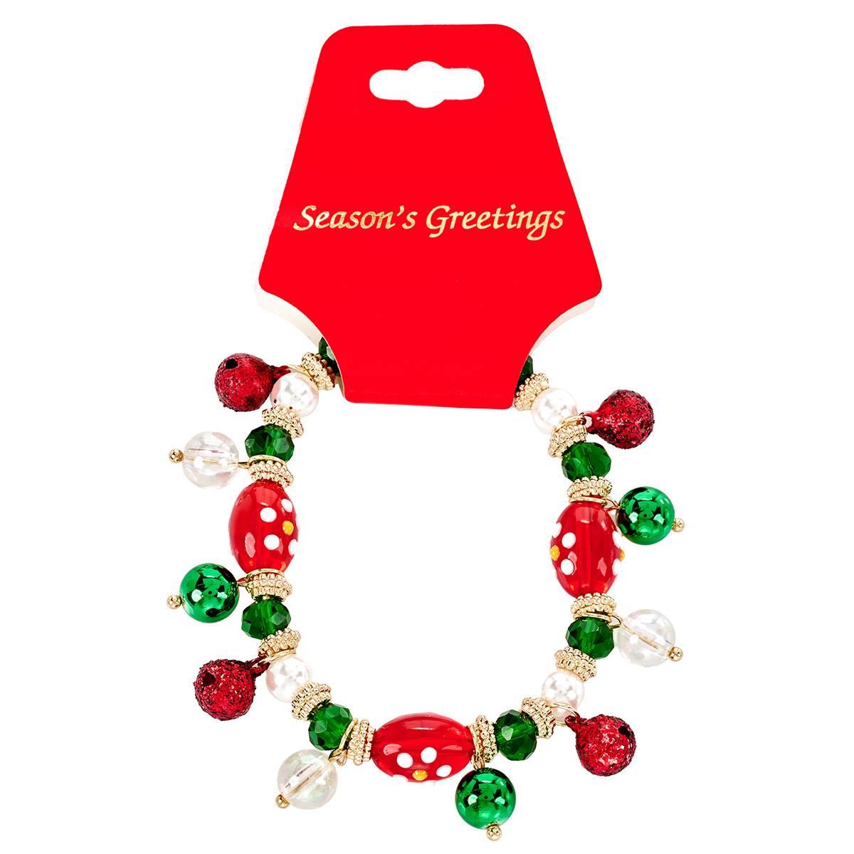 Holiday Charm Multi Color Beaded Bracelet