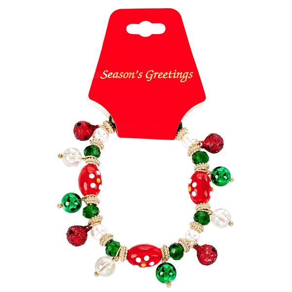 Holiday Charm Multi Color Beaded Bracelet - image 