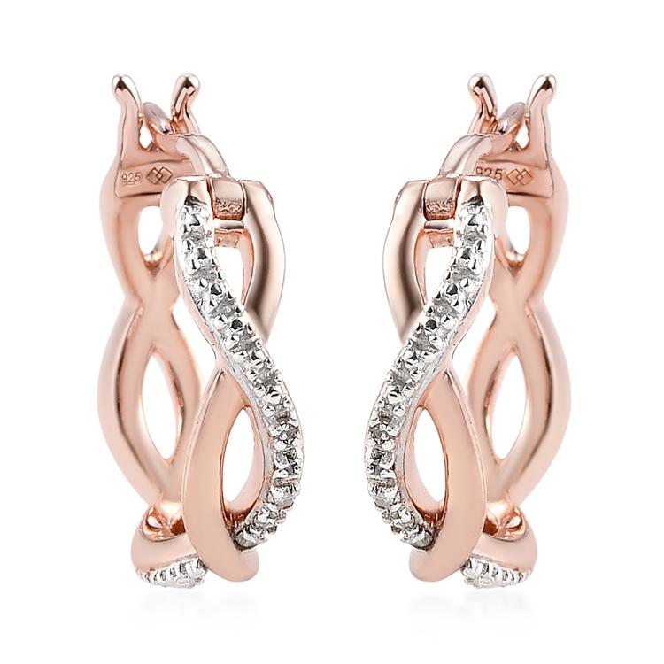 Diamond Classics(tm) Rose Gold Diamond Hoop Earrings