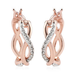 Diamond Classics&#40;tm&#41; Rose Gold Diamond Hoop Earrings