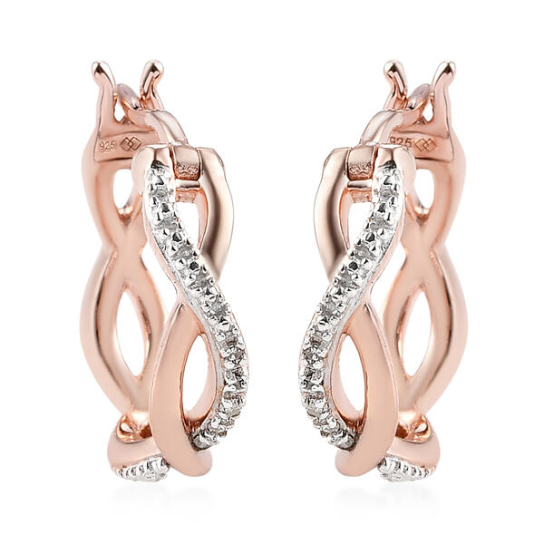 Diamond Classics&#40;tm&#41; Rose Gold Diamond Hoop Earrings - image 