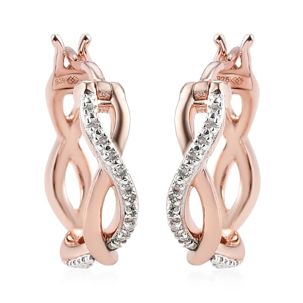 Diamond Classics(tm) Rose Gold Diamond Hoop Earrings - image 